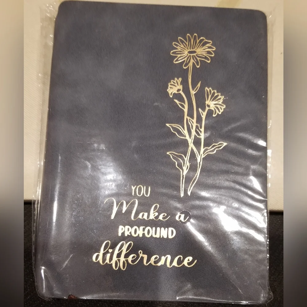 'You Make A Profound Difference' Gray Journal with Gold Floral Design